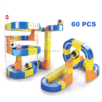 Ensemble de 150 blocs de construction magnétiques en plastique pour voitures sur rail, jouet éducatif Montessori, train électrique à lévitation DIY, échelle 1:22