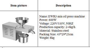 Pressa per olio per uso domestico piccola pressa automatica per olio di cocco e cocco, sesamo, girasole, noce, mini pressa per olio - Product Image 6