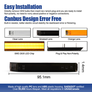 Venta al por mayor: 2 luces LED secuenciales ámbar para intermitentes de espejo, compatibles con Ford F-150 Raptor, Expedition y <span class=keywords><strong>Lincoln</strong></span> <span class=keywords><strong>Mark</strong></span> <span class=keywords><strong>LT</strong></span> - Product Image 3