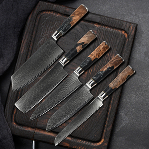 Cuchillo de Chef profesional de acero de Damasco de estilo japonés <span class=keywords><strong>para</strong></span> el hogar y el corte de <span class=keywords><strong>carne</strong></span> y frutas al aire libre - Product Image 1