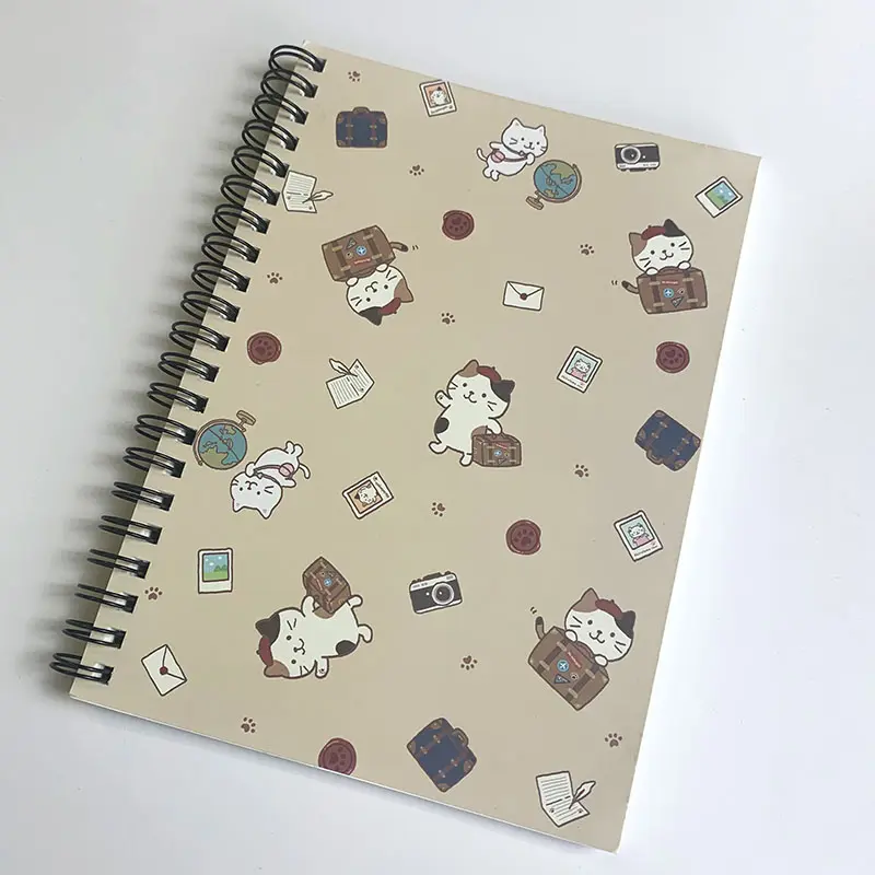Wholesale Creativity Cute Carton Cat Coil Notebook A5 Coloring Inside Pages For Students Journal