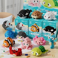 Set de Bloques de Construcción Educativos Sea World, Mini Organismos Marinos, Juguetes de Plástico Apilables para Niños de 5 a 7 Años