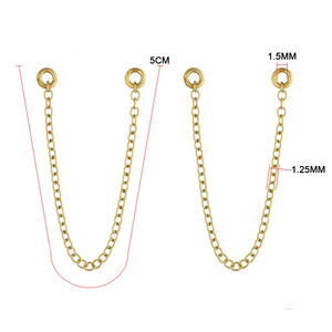 14K altın dolgulu 2 "kablo zinciri kulak W/4mm boncuk çift yüzük DIY damızlık püskül zincir tel küpe hipoalerjenik Piercing takı - Product Image 5