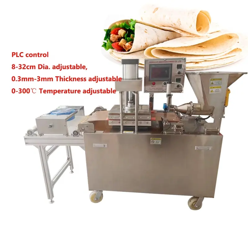 Tacos Meksiko mesin pembuat bungkus tortillas komersial burrito Pita Arab otomatis garis produksi mesin roti