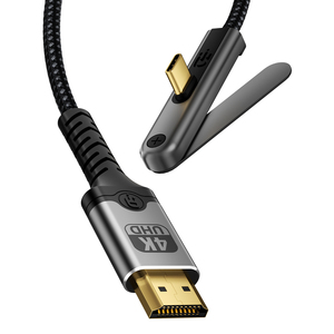 Cavo HDTV Doonjiey 4K placcato oro Type-C con supporto <span class=keywords><strong>per</strong></span> telefono 2-in-1, cavo intrecciato <span class=keywords><strong>per</strong></span> fotocamera, TV, laptop, 30Hz - Product Image 1