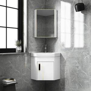 Customizable <b>small</b>-sized ceramic integrated basin wall mounted aluminum alloy bathroom <b>cabinet</b> - Product Image 3