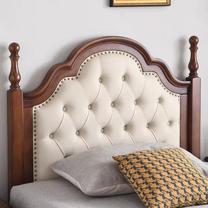 American Country Retro Style 1.2m Kids <b>Bed</b> <b>Solid</b> <b>Wood</b> Soft Headboard <b>Single</b> <b>Bed</b> for Boy Girl Child Bedroom - Product Image 3