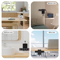 CHICON Support de multiprise mural peu encombrant Organisateur de prise de protection contre les surtensions pour téléphone portable Tablette Bureau et salon