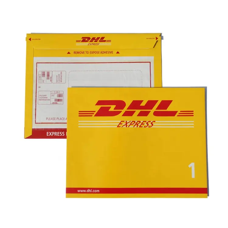 Toptan özel Logo boyutu Dhl belge zarf Dhl Express karton zarflar karton mailler zarf