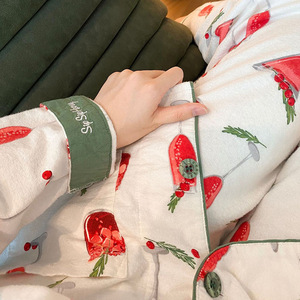 Nouvelles Couleurs 2026 – Ensemble Pyjama Femme 100% Coton Biologique Tissé avec Taille Élastique, Manches Longues et Logo Satiné sur <span class=keywords><strong>le</strong></span> Devant – Pour Automne Hiver - Product Image 4