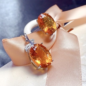 Ensemble de bijoux en argent 925 de haute qualité, nouveau design, coupe spéciale, citrine naturelle, inspiré des contes de fées, cadeau raffiné - Product Image 3
