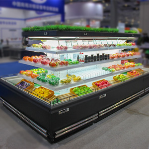 Armoire de congélateur réfrigérée d'affichage de rideau d'air commercial pour la nourriture cuite de légume de fruit de <span class=keywords><strong>produits</strong></span> laitiers de boisson - Product Image 4