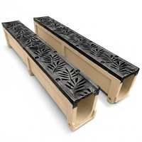 Canaux de drainage en béton polymère à fentes invisibles avec grille fendue en acier inoxydable pour les zones piétonnes commerciales