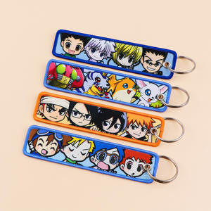 Nuevos 10 diseños de llaveros de anime bordados de moda, llaveros de Demon Slayer y One Piece, accesorios de estilo anime para bolsos - Product Image 1