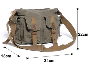 Bolso <span class=keywords><strong>Bandolera</strong></span> <span class=keywords><strong>Vintage</strong></span> para <span class=keywords><strong>Hombre</strong></span> T2353, 100% Lona de Algodón con Detalles en Cuero Genuino, Envío Directo - Product Image 3
