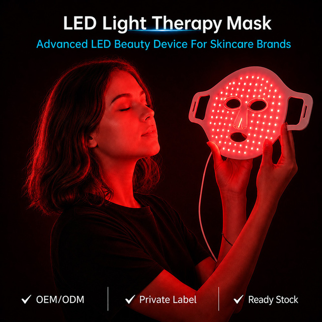 OEM ODM 100pcs LED Light Therapy Face Mask 7 Color Flexible Silicone Beauty Device for Home SPA and Retail