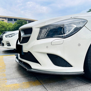 Amp-Z Front <b>Splitter</b> <b>Lip</b> Bumper Carbon Fiber Texture Matte Finish For Mercedes-Benz Clas C117 2013-15 Standard Version - Product Image 1