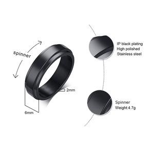 2026 Simple Design Relief Anti-Anxiety Hand Jewelry Popular Stainless Steel Couple <b>Ring</b> Rotating Smooth Fashion <b>Rings</b> - Product Image 2