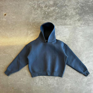 Felpa con Cappuccio da Uomo Personalizzata 600 GSM in Felpa Pesante, Taglio Corto e Squadrato, con <span class=keywords><strong>Spalle</strong></span> Scivolate, Vestibilità Oversize, Chiusura a Zip, Stile Streetwear - Product Image 2