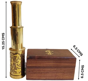Télescope en laiton réglable vintage indien de meilleure qualité avec boîte en bois en finition polonaise en laiton - Product Image 3