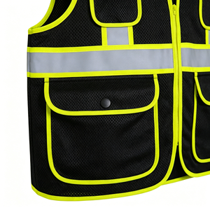 Black Adjustable Cart Attendant Safety Vest One Size Fit All Worker Reflective Clothing - Product Image 6