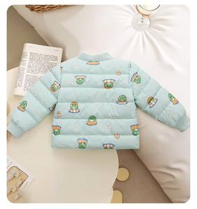 MAM173 - <span class=keywords><strong>Manteau</strong></span> en coton doublé automne-hiver pour garçons et filles, fermeture à simple boutonnage, chaud et décontracté, motif imprimé pour bébé - Product Image 1