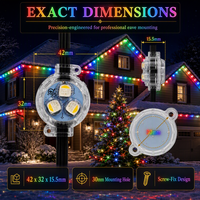 Éclairage de Noël décoratif pour les avant-toits des maisons, adressable, 12V 24V 36V, 30 mm, IP68, étanche, permanent, extérieur, RGBW, 3 LED, points lumineux