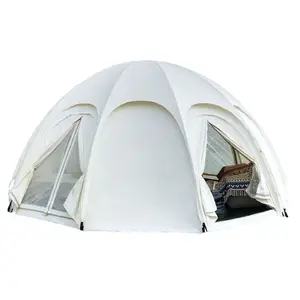 Tenda berbentuk bumi anti hujan, lapisan ganda mewah luar ruangan lampu matahari Yurt tenda kubah Geodesic bulat