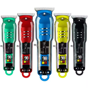 Tondeuse à barbe électrique transparente pour homme, sans fil, avec peigne limiteur réglable, kit de tondeuse à cheveux électrique domestique - Product Image 1