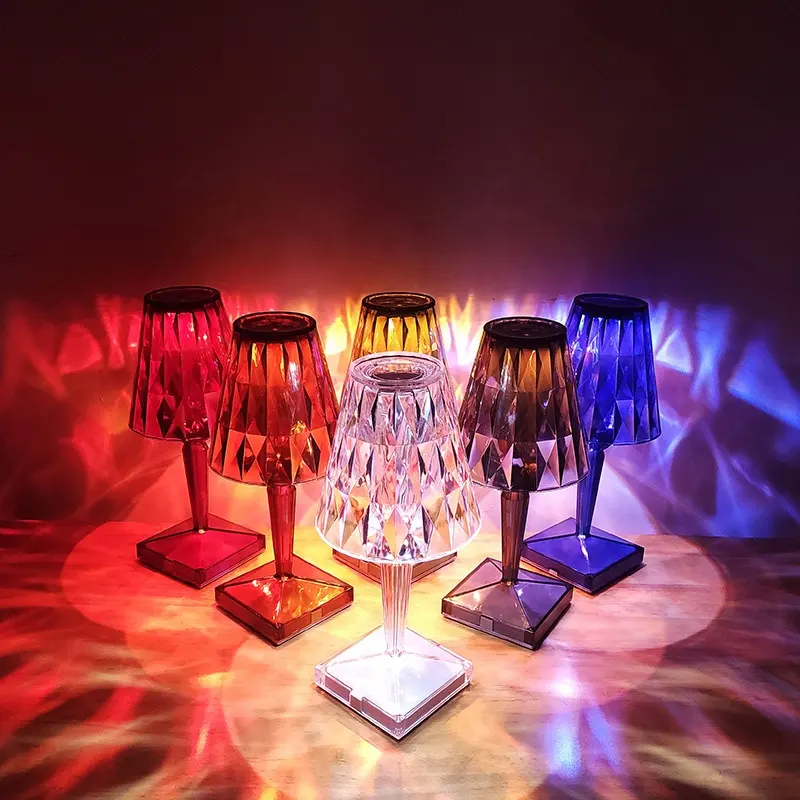 Luces táctiles acrílicas modernas recargables por USB para restaurante, iluminación decorativa para Bar y Casa, Rgb, 16 colores, lámparas Led de mesa de cristal