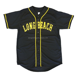 Uniforme de baseball à deux boutons avec maille de broderie, ensemble d'uniformes de baseball à 2 boutons, chemises en jersey de baseball à sublimation - Product Image 6