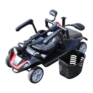Chariot à quatre roues RACCEWAY rouge robuste pour scooters handicapés, capacité de charge de 120 kg, vitesse de 8 km/h, 24 V 350 W, pour personnes âgées - Product Image 2