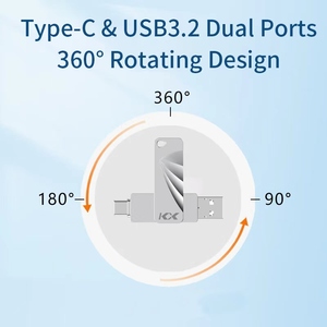 แฟลชไดรฟ์ USB 3.2 Type-C แบบสองพอร์ต ความจุ 32GB 64GB 128GB 256GB สำหรับโทรศัพท์และคอมพิวเตอร์  วัสดุโลหะ เหมาะเป็นของขวัญทางธุรกิจ  แฟลชไดรฟ์แบบกำหนดเองได้ - Product Image 5