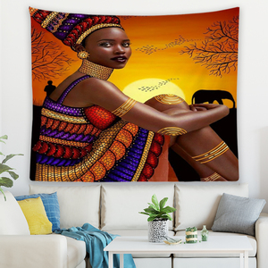 <span class=keywords><strong>Tapisserie</strong></span> murale en polyester 100% imperméable personnalisée à imprimé numérique de style africain pour la décoration de la maison - Product Image 3
