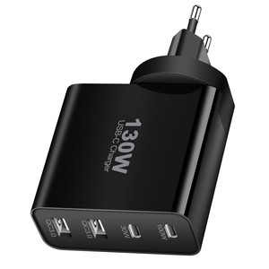 130W <b>USB</b>-C Charger GaN Fast Charging Dual PD Dual <b>USB</b> Laptop <b>Adapter</b> <b>Plug</b> - Product Image 2