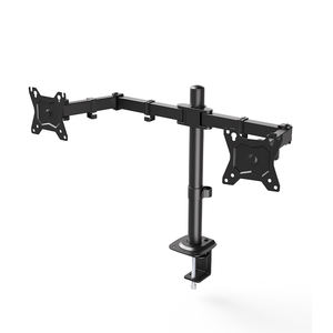 Supporto Economico da Scrivania <span class=keywords><strong>per</strong></span> Due <span class=keywords><strong>Monitor</strong></span> con Bracci Regolabili in Altezza, Bracci Doppi Girevoli con Inclinazione di 90 Gradi <span class=keywords><strong>per</strong></span> Schermi da 13-27 Pollici - Product Image 1