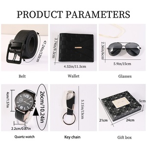 Set Regalo in Pelle di Lusso per <span class=keywords><strong>Uomo</strong></span>: Portafoglio, <span class=keywords><strong>Cintura</strong></span>, Orologio al Quarzo e Occhiali da Sole, Confezione Regalo Premium per San Valentino e Festa del Papà - Product Image 4