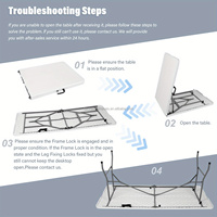 Table pliante portable d'extérieur en plastique blanc de 2,4 m pour événements, dîner, barbecue, pique-nique, camping – Vente en gros