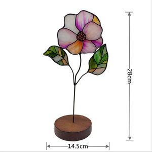 Meilleure vente Fête des Mères : Attrape-rêves <span class=keywords><strong>en</strong></span> verre coloré, fleur de naissance et fleur d'anniversaire, style américain, fait main, cadeau pour la Fête des Mères, décoration d'intérieur - Product Image 6