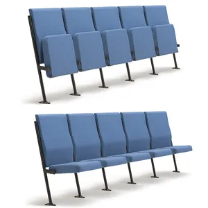 现代标准尺寸礼堂会议大学演讲厅椅织物躺椅折叠剧院座椅礼堂椅