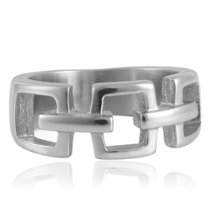 Geometric <b>Titanium</b> Steel Hollow <b>Ring</b> Women's Fashion Jewelry Gift 21050 - Product Image 1
