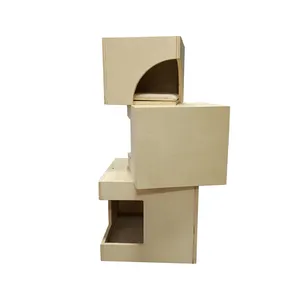 新しいデザインの木製猫の家とコンドミニアムプレミアム耐久性のある屋内安定ベース猫スクラッチコンドミニアム3 in 1