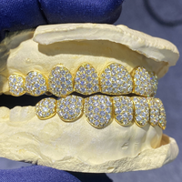 Personnalisé 925 Sterling Sliver VVS Moissanite Grillz Glacé Femmes et Hommes Hip Hop Bijoux Grillz dents Diamant Moissanite Grillz