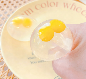 Realistic Egg-Shaped <b>Squeeze</b> Toy with Double Yolks Slow-Rebound Stress Relief <b>Ball</b> for Unisex Ages 14+ - Product Image 1
