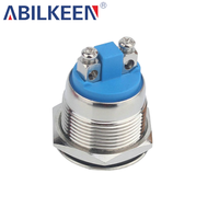 Interrupteur à bouton-poussoir momentané fiable en métal plat rond étanche IP65 de 19 mm pour système d'automatisation électrique