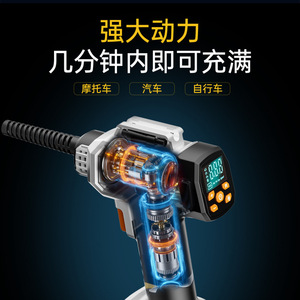 Handheld Air Compressor 12V Lithium Ion <b>Battery</b> LCD Display Portable Tire Inflator Wireless High Pressure <b>Pump</b> - Product Image 4