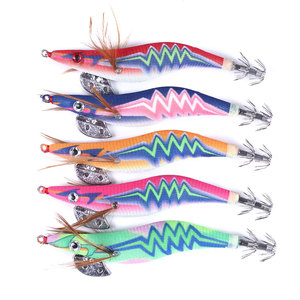 Grosir SJB011 Combo 2.5 #3.0 #3.5 #10 buah/tas kain Jepang bercahaya kayu umpan udang cumi-cumi Jig memancing umpan Kit Set - Product Image 5