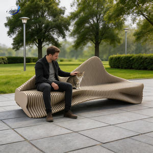 Muebles Paramétricos de Madera para Oficinas, Centros Comerciales y Espacios Públicos, Banco de Jardín para Áreas de Espera en Parques y Espacios Públicos - Product Image 1