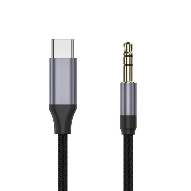 CX005 Type-C to 3.5mm AUX Digital Audio Cable with TPE Outer Quilt Nylon Weave for Mobile Phones and Headphones