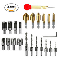 Forets pour bois 3,4,5,6,7,8,10mm outils pour le travail du bois avec clé Allen ensemble de forets à cannelure